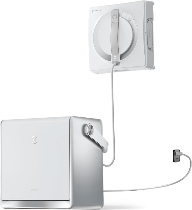 ECOVACS WINBOT ‎W2 PRO Omni Window Cleaning Robot with 6-in-1 Multifunctional Station, Charging in Operation, 3-Nozzle Spray Head, 12-Stage Protection, Win-SLAM 4.0 Path Planning, White