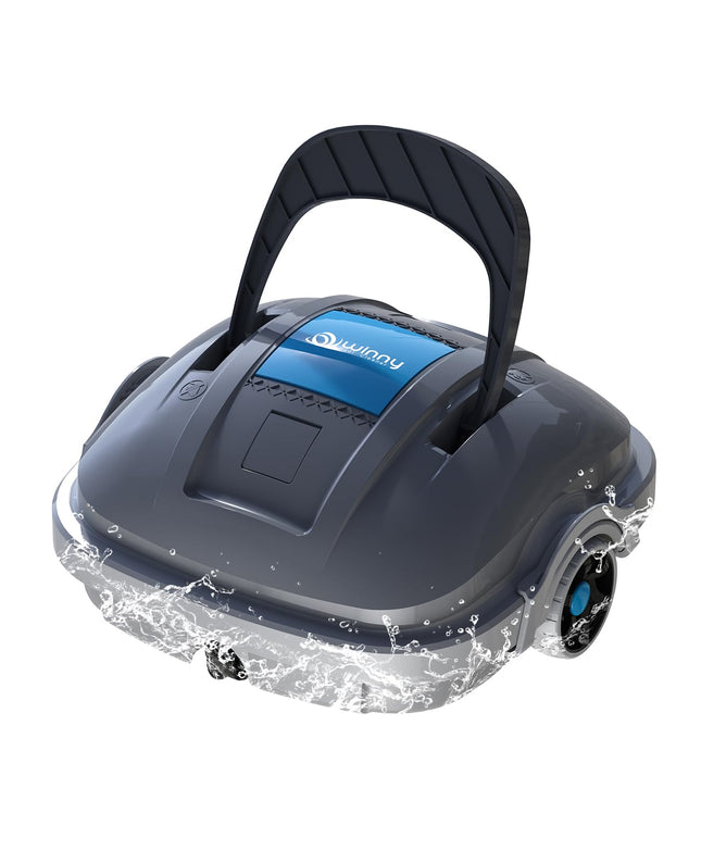 WINNY POOL CLEANER WY1102MAX Wireless Pool Robot Battery, Pool Vacuum Cleaner, Automatic Parking, 180 μm Filtration, with Hooks, 100 Min. Pool Robot Battery, for Flat Floor Above Pools up to 80 m²