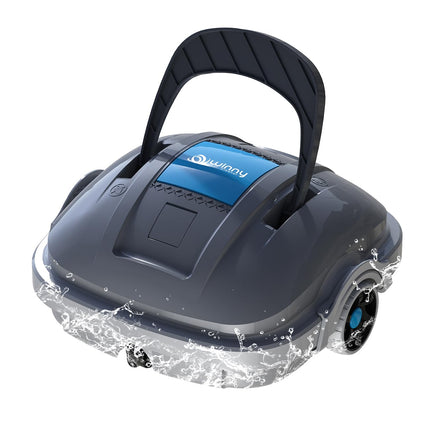 WINNY POOL CLEANER WY1102MAX Wireless Pool Robot Battery, Pool Vacuum Cleaner, Automatic Parking, 180 μm Filtration, with Hooks, 100 Min. Pool Robot Battery, for Flat Floor Above Pools up to 80 m²