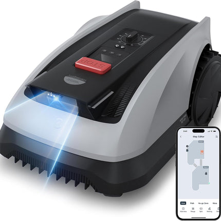 ECOVACS Goat O600 RTK Care Kit Robotic Lawnmower Without Boundary Cable, 600 m², RTK+Vision Navigation, Robotic Lawnmower, AI Obstacle Avoidance, App Control, Passes 0.7 m Narrow Places