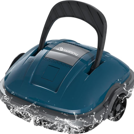 WINNY POOL CLEANER WY1102MAX Wireless Pool Robot Battery, Pool Vacuum Cleaner, Automatic Parking, 180 μm Filtration, with Hooks, 100 Min. Pool Robot Battery, for Flat Floor Above Pools up to 80 m²