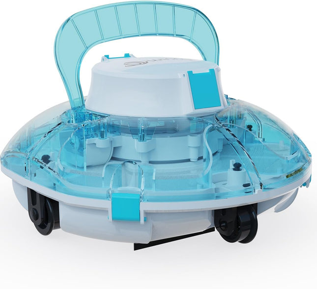 WINNY POOL CLEANER Winny 200 Pool Robot, Wireless Pool Vacuum Cleaner with Battery, 80 Minutes Running Time, for Above Ground Pools up to 60 m², Double Filtration, Automatic Parking, Compact