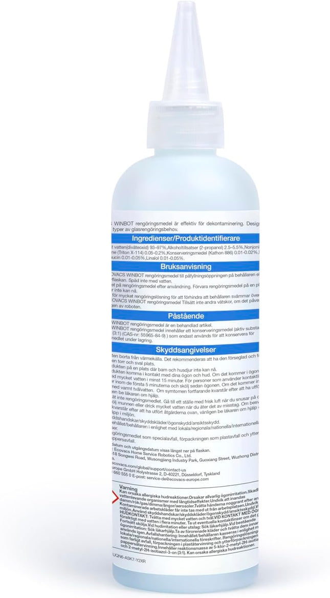 ECOVACS 230 ml Cleaning Solution for Winbot W1 Pro, W2, W2 OMINI, W2 PRO, W2 PRO OMNI, WINBOT MINI, W2S, W2S OMNI Window Cleaning Robot Original Accessories
