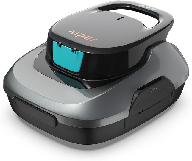 AIPER Pool Robot, Cordless Pool Vacuum Cleaner, 90-Min Runtime, Automatic Cleaning with Self-Parking Function, Compact and Lightweight Pool Cleaner, Ideal for Above-Ground Pools