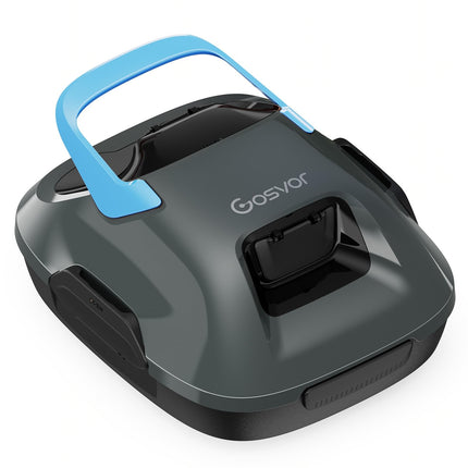 Gosvor Pool Vacuum Cleaner Battery with 90 Minutes Running Time, 3.4 kg Lightweight Pool Robot, Easy to Use, Self-Parking Function, 6600 LPH Strong Pool Cleaner with Double Motor, Ideal for Flat Floor up to 80 m²