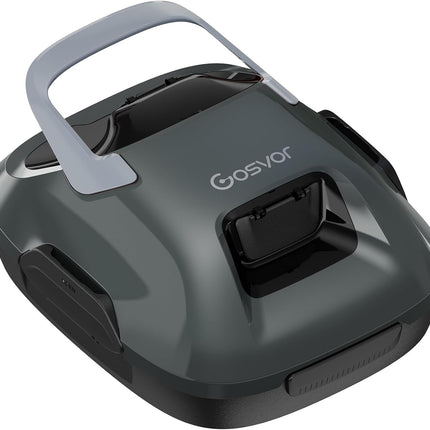 Gosvor Pool Vacuum Cleaner Battery with 90 Minutes Running Time, 3.4 kg Lightweight Pool Robot, Easy to Use, Self-Parking Function, 6600 LPH Strong Pool Cleaner with Double Motor, Ideal for Flat Floor up to 80 m²