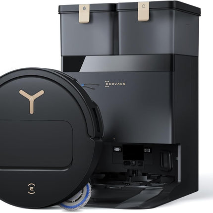 ECOVACS T50 PRO Omni Gen3 Robot Vacuum Cleaner with Mop Function 25,000 Pa, 81 mm | AIVI 3D 3.0, automatic. Addition of cleaning solution, cleaning the mop at 75°C, hot air drying, ZeroTangle 3.0, gloss black