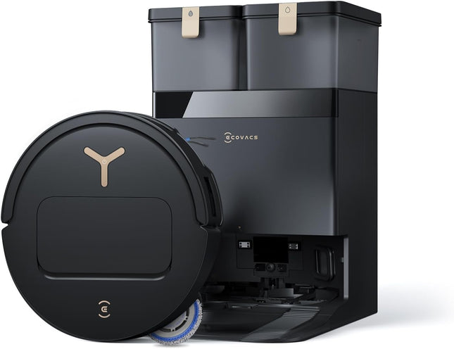 ECOVACS T50 PRO Omni Gen3 Robot Vacuum Cleaner with Mop Function 25,000 Pa, 81 mm | AIVI 3D 3.0, automatic. Addition of cleaning solution, cleaning the mop at 75°C, hot air drying, ZeroTangle 3.0, gloss black