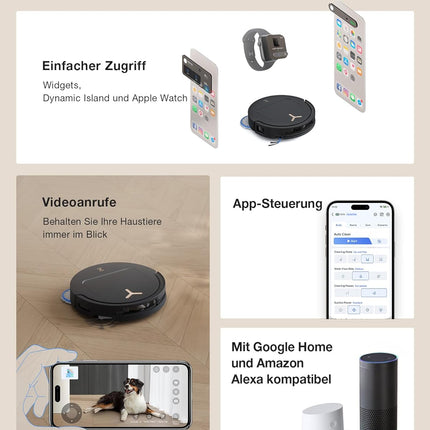 ECOVACS T50 PRO Omni Gen3 Robot Vacuum Cleaner with Mop Function 25,000 Pa, 81 mm | AIVI 3D 3.0, automatic. Addition of cleaning solution, cleaning the mop at 75°C, hot air drying, ZeroTangle 3.0, gloss black