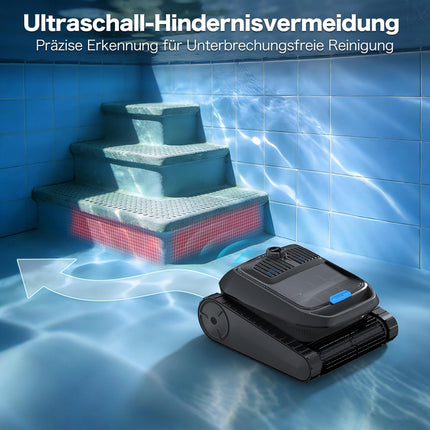 Pool Robot Battery Wireless, Pool Robot Floor and Wall, Waterline, Ultrasonic Detection, Intelligent Navigation (PC200)
