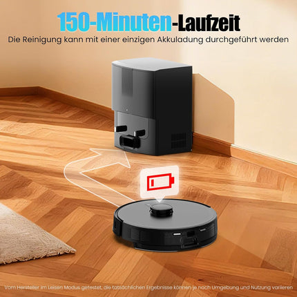 Robot Vacuum Cleaner with Mop Function, Vacuum Cleaner Robot with Suction Station 3.5 L, 8000 Pa Suction Power, LiDAR Navigation, E10+ Suction and Mop Robot for Pet Hair, Carpet Floors, App Control