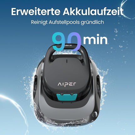 AIPER Scuba SE + EcoSurfer S2 Bundle - Wireless Pool Robot & Solar Pool Skimmer for Floor and Surface Cleaning | Automatic Pool Care for Above & Recessed Pools