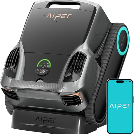 AIPER Scuba X1 Pro Max Pool Robot Floor and Wall, 360° Mapping, Adaptive Route Planning, Water Line, 32000 LPH Power, All-in-One Pool Cleaner Battery for All Recessed Pools up to 300 ㎡