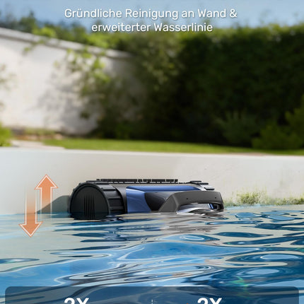 Gosvor (2026 Upgrade) LiteVac G1 4‑in‑1 Poolroboter für Wand, Boden, Wasserlinie und Flachzone, 3μm Ultrafeinfilter, bis zu 200 Min. Laufzeit, nur 6,9 kg, für Pools bis zu 200 m²