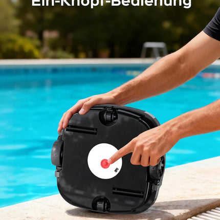 WINNY POOL CLEANER WY1102MAX Wireless Pool Robot Battery, Pool Vacuum Cleaner, Automatic Parking, 180 μm Filtration, with Hooks, 100 Min. Pool Robot Battery, for Flat Floor Above Pools up to 80 m²