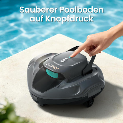 AIPER Seagull 800B Poolroboter, Poolsauger Akku mit 90 Min. Laufzeit, Intelligente Selbstparkfunktion, LED-Anzeige, Poolreiniger für Aufstellpools & Flachbodenpools bis 80 m²