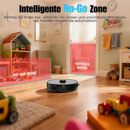 8000Pa Suction Robot Vacuum Cleaner with Wiping Function, LiDAR Navigation | E10+ Vacuum Cleaner Robot with Suction Station 3.5 L, Ideal for Carpets and Pet Hair, App Control, (Black)