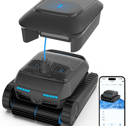 Pool Robot Battery Wireless, Pool Robot Floor and Wall, Waterline, Ultrasonic Detection, Intelligent Navigation (PC200)