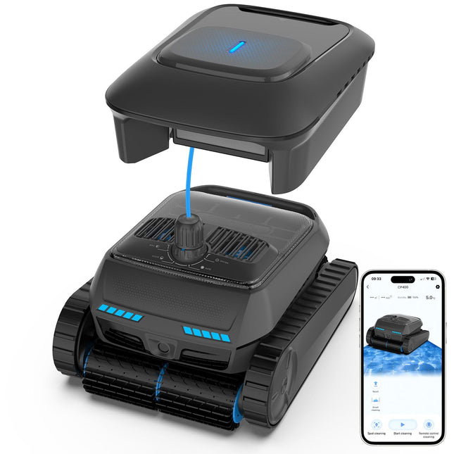 Pool Robot Battery Wireless, Pool Robot Floor and Wall, Waterline, Ultrasonic Detection, Intelligent Navigation (PC200)