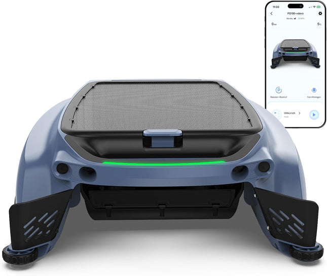 PS100 Solar Pool Skimmer Robot, Wireless Pool Robot | Active solar tracking, app control, 24/7 surface cleaning, 6L filter basket, ultrasonic obstacle detection for all pool