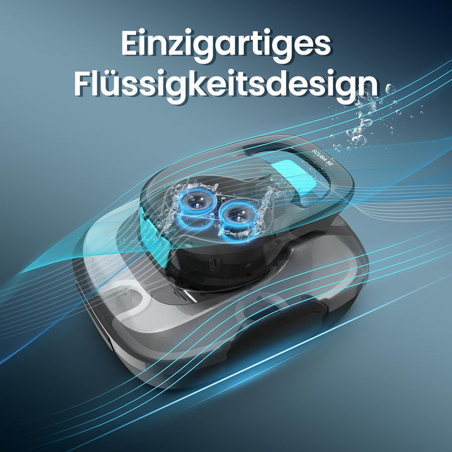 AIPER Kabelloser Poolroboter, Poolsauger Akku mit Doppelantrieb, Selbstparkend, Poolreinigungsroboter, Geeignet für Flache Pools bis zu 80 m2 (Dauer 90 Minuten) - Seagull 800B