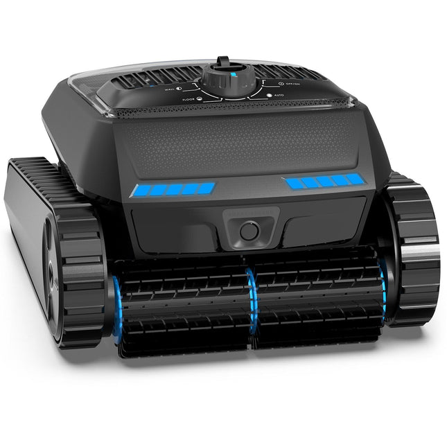 Kabelloser Poolroboter Akku, Smart Navi, Selbsteinparken bis 300㎡ | Oberflächenmodul, App+Bluetooth-Fernbedienung, OTA, Wassertemp; 10400mAh Akku, 2,5h Laufzeit, 90° Klettern, IP68 wasserdicht