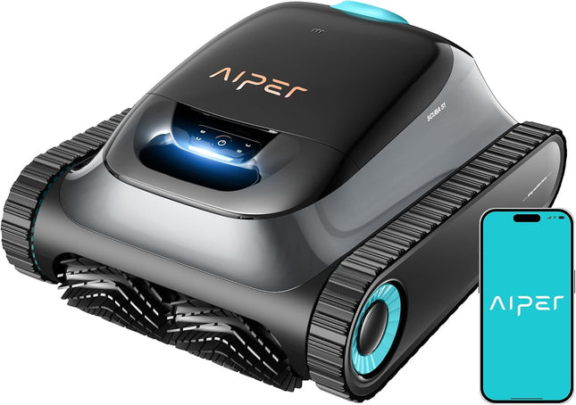 (2026 upgrade) AIPER Scuba S1 pool robot floor and wall, waterline cleaning, double filtration, 270 min runtime, intelligent navigation, app control and OTA updates for built-in and above-ground pools