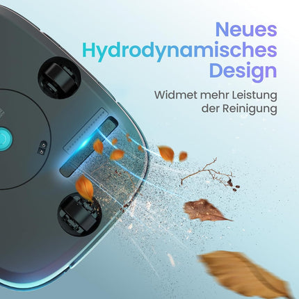 AIPER Kabelloser Poolroboter, Poolsauger Akku mit Doppelantrieb, Selbstparkend, Poolreinigungsroboter, Geeignet für Flache Pools bis zu 80 m2 (Dauer 90 Minuten) - Seagull 800B