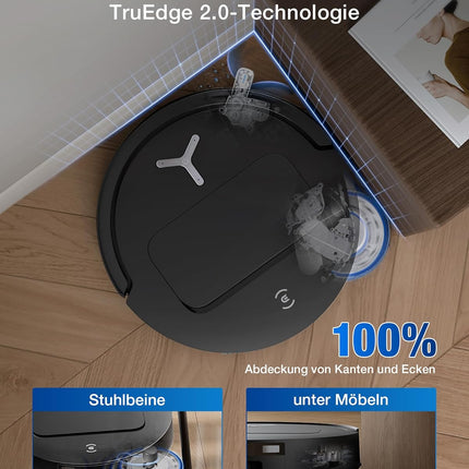 ECOVACS T50 Omni Gen2 Robot Vacuum Cleaner with Mop Function 21,000 Pa, ZeroTangle | Robot Vacuum Cleaner, Extendable Side Brush and Mop, Mop Wash with 75°C Hot Water, All-in-One Station, Silver Black
