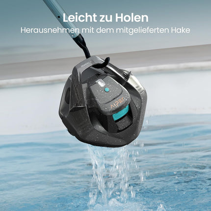 AIPER Seagull SE Pool Robot, Wireless Pool Vacuum Cleaner, Battery, Floor Vacuum Cleaner with 90 Minutes Running Time, Automatic Parking, Dual Drive Motors & LED Indicators for Flat Floor Pool up to 80 m²