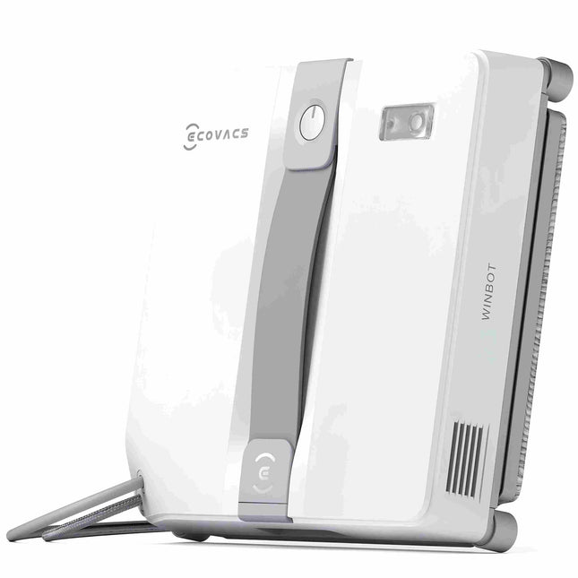 ECOVACS Winbot Mini Window Cleaning Robot Compact Design Double Nozzles with Ultrasonic Atomisation, 9 Level Protection System, Intelligent Path Planning, 4 Cleaning Modes, Non-Slip System, White