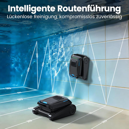 PC10 Pool Robot Floor and Wall, Waterline, 18927LPH Power Cleaner | (2026 Upgrade) Pool Vacuum Cleaner Battery Wireless, Intelligent Navigation, Pool Cleaner for Pools up to 170 ㎡, Black