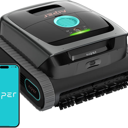 AIPER Scuba S3 Pool Robot Wall and Floor, Waterline Parking Function, Intelligent Sensor Navigation, Lightweight Pool Vacuum Cleaner, Waterline Cleaning, Pool Vacuum Cleaner for Built-in and Above