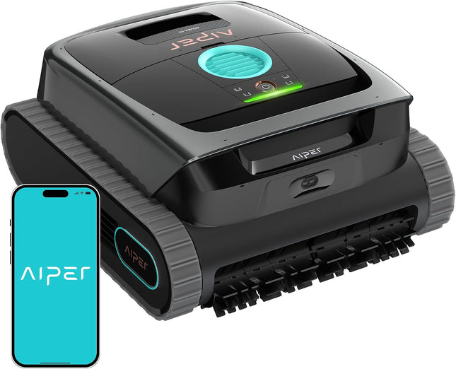 AIPER Scuba S3 Pool Robot Wall and Floor, Waterline Parking Function, Intelligent Sensor Navigation, Lightweight Pool Vacuum Cleaner, Waterline Cleaning, Pool Vacuum Cleaner for Built-in and Above