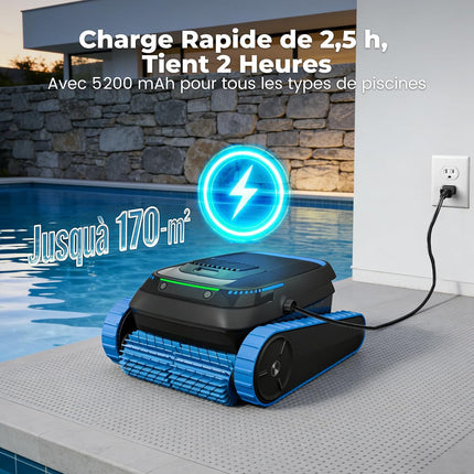 PC20 Pool Robot Floor and Wall, Waterline, App Control | Intelligent navigation, 18927LPH powerful, pool vacuum cleaner for pools up to 170㎡