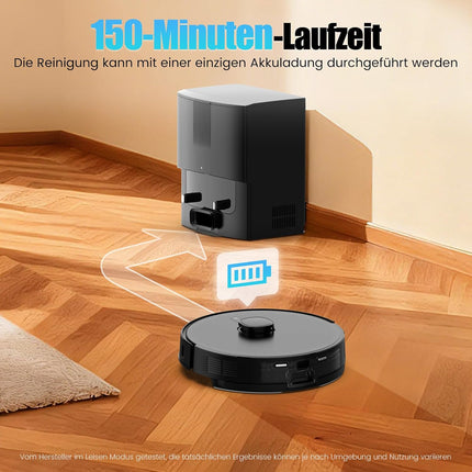 Robot Vacuum Cleaner with Mop Function, Vacuum Cleaner Robot with Suction Station 3.5 L, 8000 Pa Suction Power, LiDAR Navigation, E10+ Suction and Mop Robot for Pet Hair, Carpet Floors, App Control