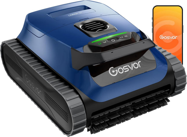 Gosvor (2026 Upgrade) LiteVac G1 4‑in‑1 Poolroboter für Wand, Boden, Wasserlinie und Flachzone, 3μm Ultrafeinfilter, bis zu 200 Min. Laufzeit, nur 6,9 kg, für Pools bis zu 200 m²