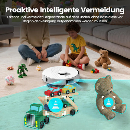 T30+ Robot Vacuum Cleaner with Mop Function, Vacuum Cleaner Robot with Suction Station 3.5 L, 12000Pa Suction Power, Reactive 3D Obstacle Avoidance