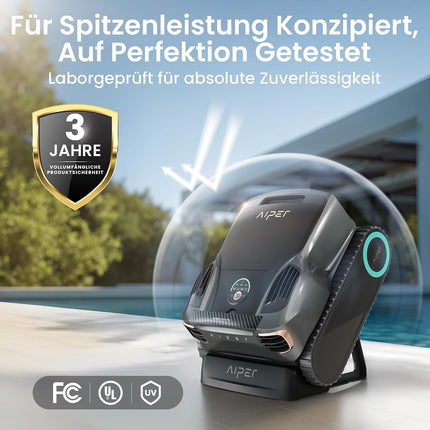 AIPER Scuba X1 Pro Max Pool Robot Floor and Wall, 360° Mapping, Adaptive Route Planning, Water Line, 32000 LPH Power, All-in-One Pool Cleaner Battery for All Recessed Pools up to 300 ㎡