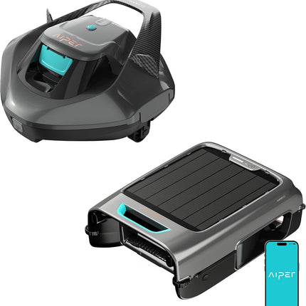 AIPER Seagull SE + EcoSurfer S2 - Wireless Pool Cleaner & Solar Skimmer Bundle for Automatic Pool Care
