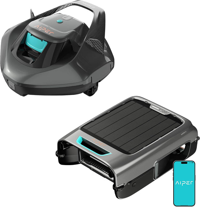 AIPER Seagull SE + EcoSurfer S2 - Wireless Pool Cleaner & Solar Skimmer Bundle for Automatic Pool Care