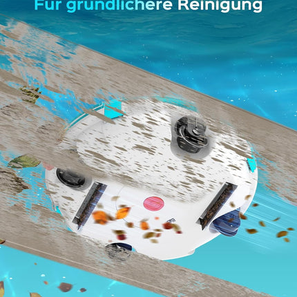 WINNY POOL CLEANER Winny 200 Pool Robot, Wireless Pool Vacuum Cleaner with Battery, 80 Minutes Running Time, for Above Ground Pools up to 60 m², Double Filtration, Automatic Parking, Compact