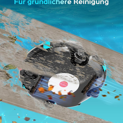 WINNY POOL CLEANER Winny 200 Pool Robot, Wireless Pool Vacuum Cleaner with Battery, 75 Minutes Running Time, for Above Ground Pools up to 60 m², Double Filtration, Automatic Parking, Compact