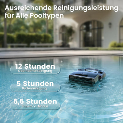 AIPER Scuba X1 Pro Max Pool Robot Floor and Wall, 360° Mapping, Adaptive Route Planning, Water Line, 32000 LPH Power, All-in-One Pool Cleaner Battery for All Recessed Pools up to 300 ㎡