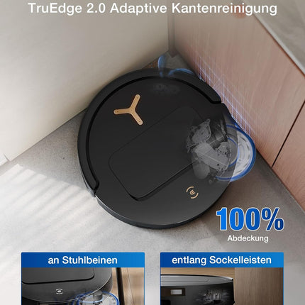 ECOVACS T50 PRO Omni Gen3 Robot Vacuum Cleaner with Mop Function 25,000 Pa, 81 mm | AIVI 3D 3.0, automatic. Addition of cleaning solution, cleaning the mop at 75°C, hot air drying, ZeroTangle 3.0, gloss black