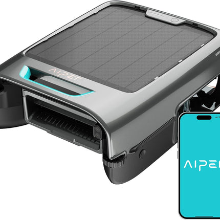 AIPER EcoSurfer S2 Solar Pool Skimmer Robot, Pool Robot Battery with App Control, 24/7 Surface Cleaning, Solar & DC Charging, Intelligent Obstacle Detection, 150 µm Filter, OTA Updates