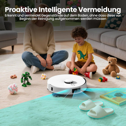 FIXR Robot Vacuum Cleaner with Mop Function, Vacuum Cleaner Robot with Suction Station 3.5 L, 12000 Pa Suction Power, Reactive 3D Obstacle Avoidance, T30+ Robot Vacuum Cleaner for Pet Hair and Carpet