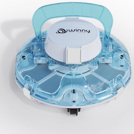 WINNY POOL CLEANER Winny 200 Pool Robot, Wireless Pool Vacuum Cleaner with Battery, 75 Minutes Running Time, for Above Ground Pools up to 60 m², Double Filtration, Automatic Parking, Compact