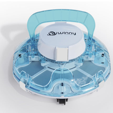 WINNY POOL CLEANER Winny 200 Pool Robot, Wireless Pool Vacuum Cleaner with Battery, 75 Minutes Running Time, for Above Ground Pools up to 60 m², Double Filtration, Automatic Parking, Compact