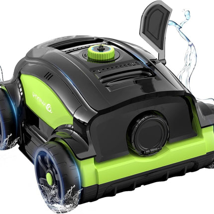 WINNY POOL CLEANER Winny 300II Pool Robot Battery Wireless Pool Vacuum Cleaner Robot, 120 Min, LED Display, Automatic Parking, Pool Cleaner for Flat Floor Above Ground Pool up to 100 m² - Black Green